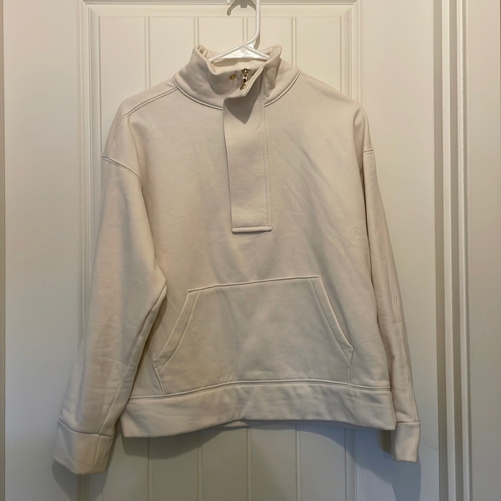 Cream Quarter Zip sweatshirt